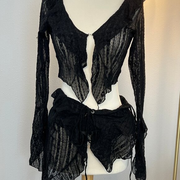 Boho Lace Festival Two piece top and skirt set M NWT - Picture 3 of 5
